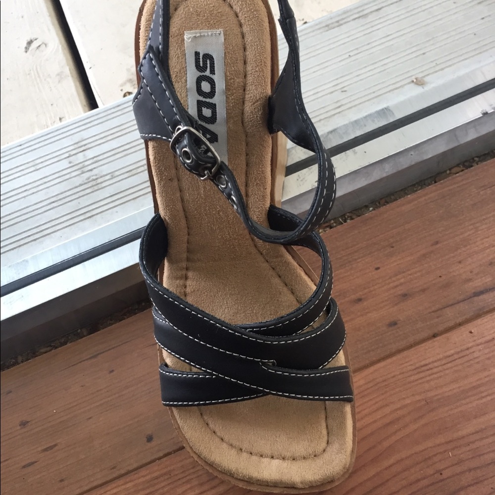 Dead stock vintage platform wedge 90’s chunky wood - Picture 2 of 9